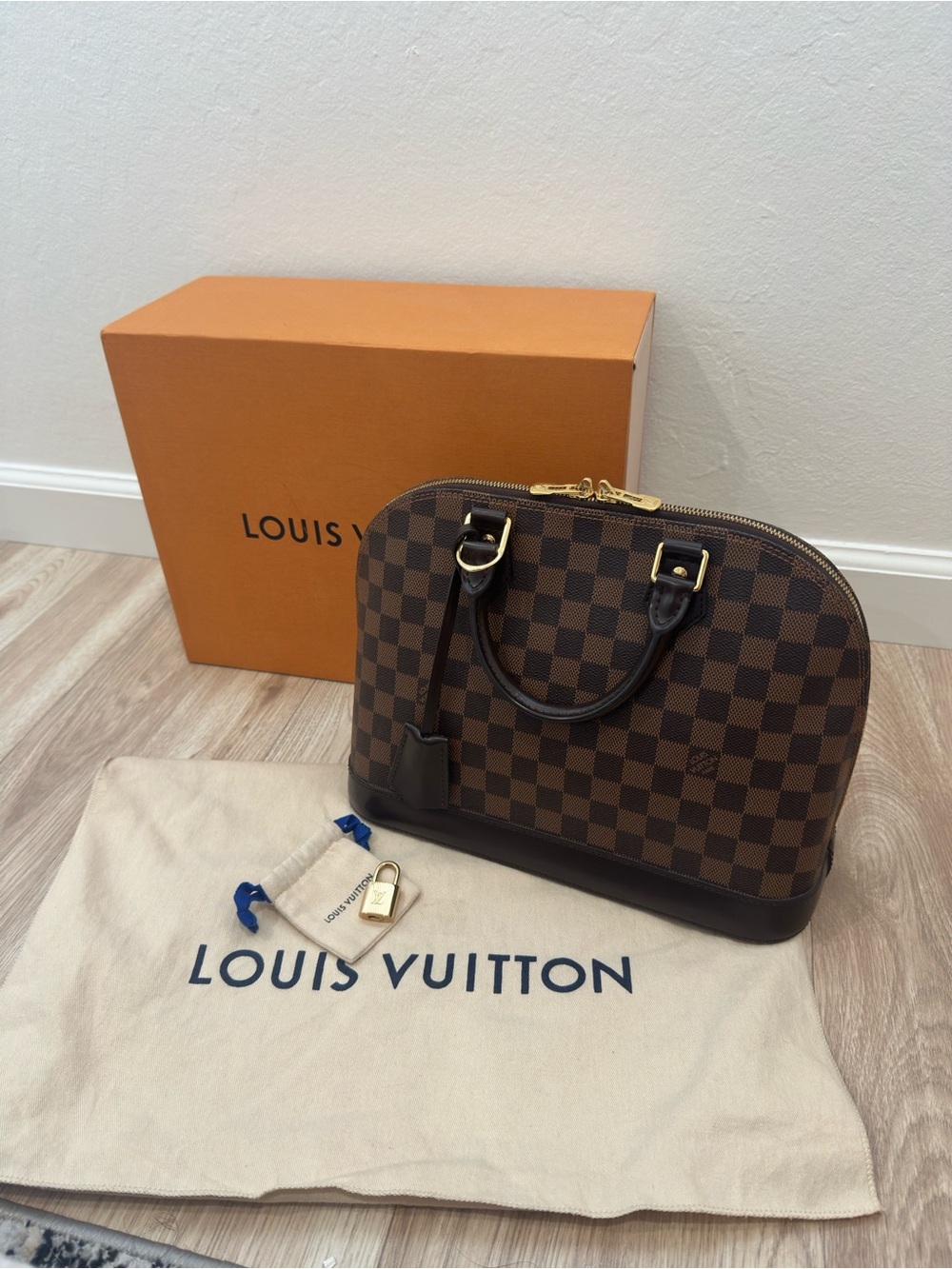 Louis Vuitton Damier Ebene Alma PM Handbag